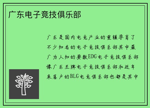 广东电子竞技俱乐部